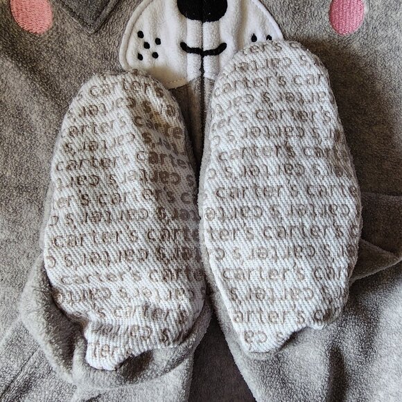 Carters Footed Zip Up Puppy Pajamas Size 12 Months - Picture 6 of 7